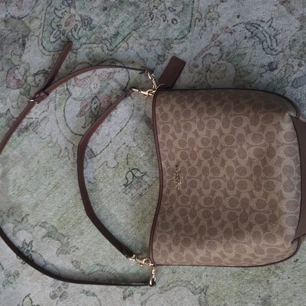 Coach Brown Signature Large Bucket Bag